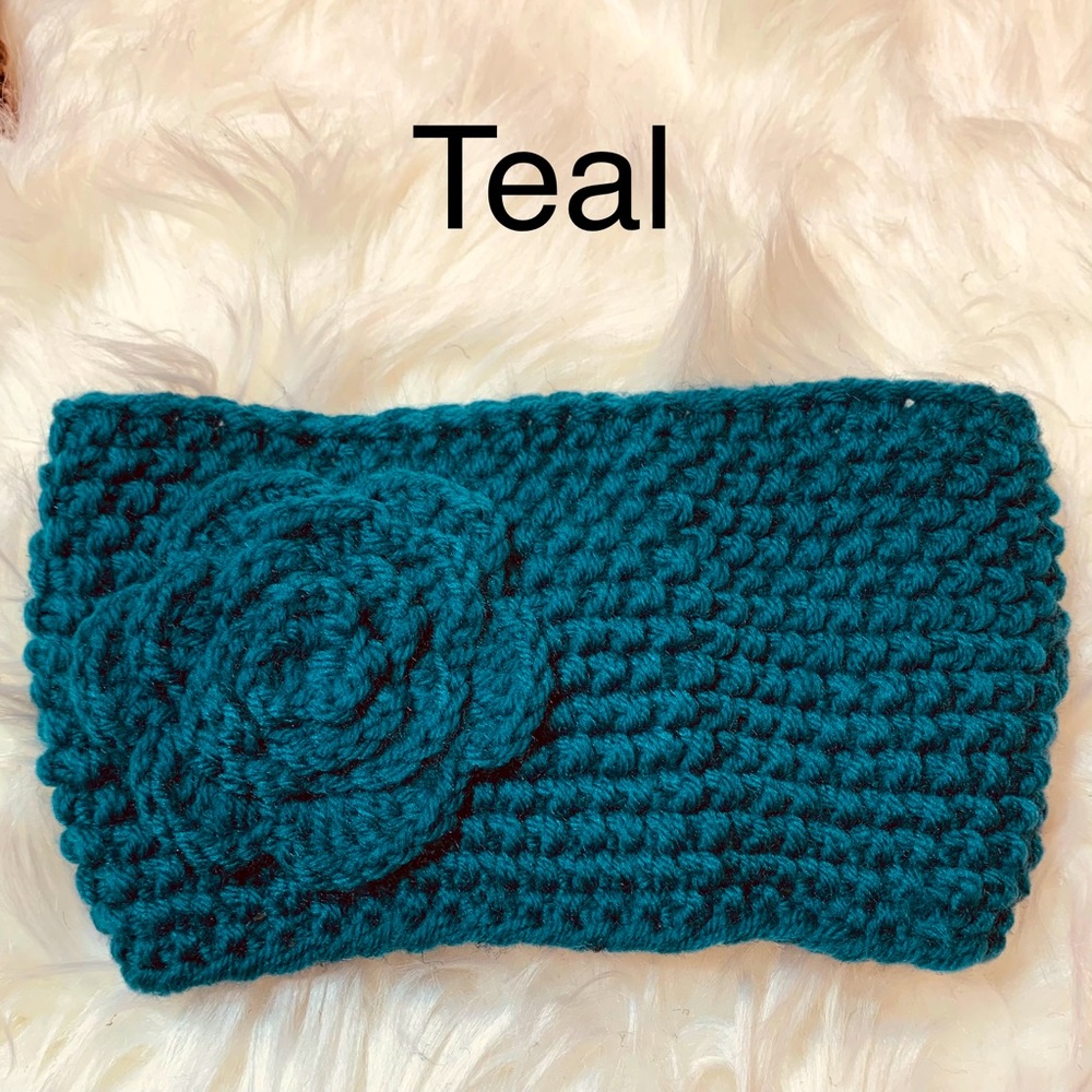 💥Knitted Headband Ear Warmer with Flower